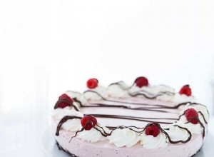 Tarta de queso con yogur griego y frambuesas sin hornear 