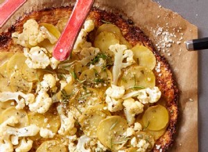 Pizza de coliflor y patata con masa de coliflor 